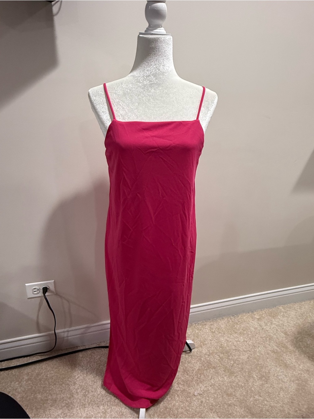 Divided Fuchsia Pink Midi Slip Dress